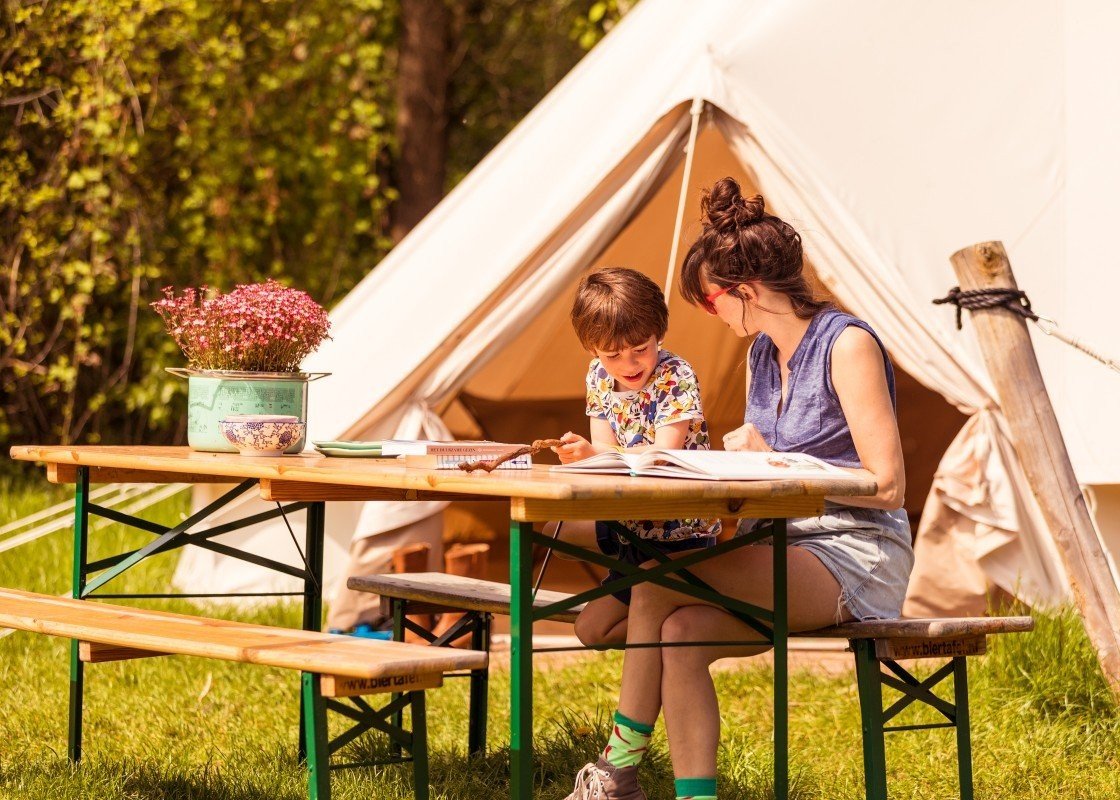 Bell tent with private toilet